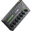 LiNKFOR Mini Mixer Audio Stereo a 6 Canali Interruttore Stereo/Mono a Bassissimo Rumore Mixer Audio 6X1 con Cavo Audio da 6,35 mm Controllo Indipendente del Volume per il Mixaggio per Club Bar