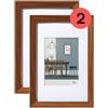 walther design Fiorito EF824P3, Cornice in Legno con Passepartout, Confezione Doppia, 18 x 24 cm, Rovere Scuro