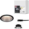Paulmann 93397 Cole - Faretto da incasso rotondo, dimmerabile, colore nero opaco, argento Spot in alluminio, plastica GU10