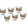 Leonardo Napoli 024235 - Set di 6 tazze da caffè lavabili in lavastoviglie con motivo a forma di tazza in vetro con manico, adatti al microonde, 280 ml