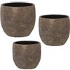 DRW Set di 3 vasi circolari in ceramica 30 cm, 25 cm e 20 cm
