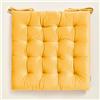 ROOM99 Nova - Cuscino per sedia, 40 x 40 x 4,5 cm, con nastri, per esterni, per interni ed esterni, in velluto, senape, 1 pezzo