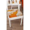 PETTI Artigiani Italiani - Cuscini Sedie Cucina Set da 6, Effetto Marmo Arancione 40x40 cm, Coprisedie Quadrati con Elastico per Sala da Pranzo in Microfibra, 100% Made in italiani