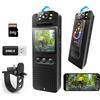 Bextgoo Body Cam, Mini Telecamera con TF Card da 64GB, Visione Notturna a Colori, 16MP Foto, Batteria 6-8 Ore, Clip Magnetica &Supporto Bici, Action Cam per Casco/Moto/Ciclismo/Sport/Polizia
