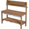 roba Cucina Per Bambini Sabbia e Acqua Fun - Multifunzionale - Tavolo da Esterno per Attività all'Aperto con 2 Vasche - Coperchio in Legno Massello Laccato Teak