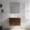 DEGHI Mobile bagno sospeso 70 cm rovere deciso con lavabo e specchio - Cuki