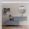 DEGHI Mobile bagno sospeso 120 cm carta da zucchero dx con cassettone e lavabo integrato con specchio - Sleek