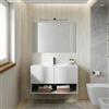 DEGHI Mobile bagno sospeso 100 cm bianco opaco con lavabo integrato e specchio - Lion