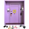 CnosDB Friends Monica'S Key Hooks, Mobiletto In Legno Porta Chiavi Da Muro Per Casa Amici Ganci Chiave Di Monica Con Contenitore E 6 Ganci Per Gli Amanti Delle Serie TV Per Bagno Soggiorno (Viola)