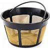 NRP Neutral Replacement Parts NRP (Alto) Filtro da caffè permanente con fondo perforato da 12 tazze per macchine da caffè a goccia | Basket Gold-tone Coffee Filter