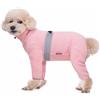 feiling Tuta per cani spessa, a quattro gambe, in pile riflettente, calda, giacca invernale per cani di piccola taglia, comoda tuta per cani (rosa, XS)