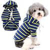 Zunea Felpe con Cappuccio per Cani Piccola Taglia Media Maglietta a Righe Vestiti per Cuccioli Felpa Morbida a Maniche Corte Maglietta Animali Domestici Chihuahua Gatti Abbigliamento Giallo XS