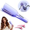 Afenau Piastra Onde per Capelli, Afenau 32mm Piastra Onde Larghe con 5 Impostazioni di Temperatura, a Forma di V, Piastra Arricciacapelli, Ferro Onde Capelli per Capelli Lunghi/Corti (Viola)