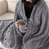 EMEMA Coperta Pile 150x200 cm Coperta Divano Velluto Plaid in Singolo e Matrimoniale Letto Morbida Decorazioni Casa Tinta Unita per Letto Ufficio Elegante 1 Pezzo Grigio