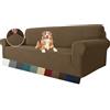 MAXIJIN Fodera per divano super elasticizzata per divano a 4 posti, fodere per divani extra large Jacquard Pet Dog Furniture Protector Fodera per divano aderente (4 posto, Marrone)