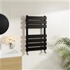 Warmehaus Radiatore scaldasalviette da bagno minimalista a schermo piatto nero 650 x 400 mm - moderno riscaldamento centralizzato salvaspazio - perfetto per il bagno