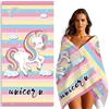 FEELJAM Telo mare unicorno per adulti, 80 x 160 cm, telo da spiaggia da donna, asciugamano ad asciugatura rapida, teli mare grande