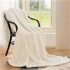 Homebliss Coperta Plaid Pile Sherpa 230 x 270 cm, Coperta Calda e Confortevole Flanella- Certificata Oeko-TEX®, Copri Divano,Copriletto,Plaid Matrimoniale Divano Fluffy di Alta qualità-Beige