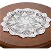 Gracebuy Tovagliette all'uncinetto, rotonde, 100% realizzate a mano, in pizzo, colore: beige, 48 cm
