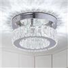 FRIXCHUR Lampadario di cristallo moderno piccolo da incasso lampada da soffitto a LED in cristallo per sala da pranzo camera da letto soggiorno corridoio (bianco freddo)