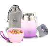 Milu Thermo per Alimenti 450 ml Contenitore Termico di Acciaio Inossidabile, Isotermico Sottovuoto per Cibi Caldi e Freddi (Rosa Violetto, 450ml)