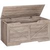 HOOBRO Cassapanca, Panca Contenitore per Bambini, con Cerniere di Sicurezza, Grande Piano, Manico Incorporato, Poggiapiedi, Baule per Giocattoli, Sgabello, 110 cm, Grège EBG772CW01