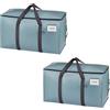 VENO Set da 2 Borse per traslochi extra grandi con cerniere e maniglie per il trasporto, scatole trasloco resistenti per risparmiare spazio (Azzurro, Set da 2)