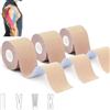 LiangMai Tape Kinesiologico Nastro Kinesiologico Tanti Colori 3 Rotoli 5 m x 5,0 cm, Muscolare Cerotto Per Taping Kinesiologico per Ginocchio, Spalla e Gomito, Fisioterapiche Impermeabil & Traspiranti