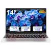 bvate 2025 Newest PC Portatile 14 Pollici Laptop Win 11 256 GB ROM Celeron N4020 2.4G+5G WiFi upto 2.8 GHz Supporta l'espansione SSD 1TB 4.2 USB HDMI Tastiera Italiana Membrana Mouse Senza Fili-Sliver-A