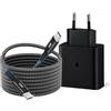 Mijun 45W USB C Caricabatterie a Ricarica Super Veloce per Samsung Galaxy S26 S25 S24 S23 S22 S21 Ultra/Plus/FE, Tab S9 S8 S10 S11 Note10+ A57, Alimentatore USB C con 2M 100W Cavo Tipo C Nylon Caricatore