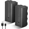 Soonpho 2-Pack NP-F550 Batteria di ricambio Batteria compatibile per Sony NP-F970 F960 F950 F770 F750 F570 F550 per Godox VILTROX Neewer Videocamera/Monitor/Camera