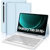 IVEOPPE Tastiera Samsung Galaxy Tab S9 FE Plus 12.4 2023, Cover Tastiera Samsung tab S9 Plus, Tastiera Italiano Rimovibile Bluetooth per Galaxy Tab S9FE/S9 + 12.4, Cielo blu