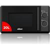 Nilson Microonde 20 litri Basic Vetro Nero NMW2700N. 700 W, 5 programmi, modalità sbrinamento, rivestimento interno, facile pulizia, timer 35 min.