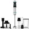 Cecotec Frullatore a Immersione Power Titanblack 1200 XL Perfectcream&Crush, 1200 W, Lame A 4 Lame, Piedino XL, Cappa Antispruzzo, Include Tritatutto con Lama, Frusta e Schiacciapatate