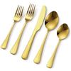 VEVOR Set di Posate in Acciaio Inossidabile per Uso Alimentare, Set Posate Altamente Lucide, Stoviglie in Lavastoviglie, Servizio 12 Persone, Coltello Forchetta Cucchiaio 60 Pezzi in Oro