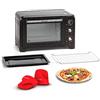 Moulinex Forno posabile 33 L, Calore girevole, Convezione avanzata, 6 modalità di cottura, Termostato regolabile fino a 240 °C, Timer 120 min, Griglia reversibile, Presine in silicone, Optimo Nero OX464811