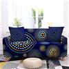 FANSU Copridivano Elasticizzato Universale 1/2/3/4 Posti,3D Mandala Boho Stampa Copridivano Fantasia Copridivani con Braccioli,Poliestere Antiscivolo Copri Divano +1 Federe (Punto Blu Scuro,3 posti)