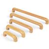 KOVNISE Tiranti in Legno Massello di Faggio Colore Legno Originale Stile Semplice per Armadietti Porte Cassetti Cassettiere Armadi Maniglie in Legno (2, 128mm)