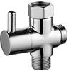 CTForest Valvola Deviatore Rubinetto, Valvola Deviatrice Braccio Doccia, Valvola per Bagno Doccia in Ottone 3 Vie, Adatto per Deviazione del Tubo del Bagno, Regolare la Dimensione del Flusso D'acqua(Argento)