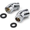 Moollyfox 2 Adattatori per Doccetta 135 Gradi, Adattatore Soffione Doccia con Angolo Regolabile, Universale 1/2 Pollici, Adattatore per Tubo Doccia con Rondelle, Argento