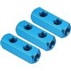 PATIKIL 2 Vie 5 Porte Aria Collettore, 3pz G1/4 Pollici Alluminio Aria Tubo Flessibile Linea Collettore Blocco Separatore Pneumatico Aria Tubo Flessibile Montaggio, Blu