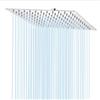 RATSTONE Soffione Doccia Quadrato, Soffione Quadrato Da 16" In Acciaio Inox,Soffione Quadrato 40x40cm,Girevole a 360,Soffione Da Incasso a Risparmio Idrico,Installabile a Parete o a Soffitto