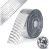 TUOYECHEN Specchio a mosaico, 8040 pezzi, quadrato, autoadesivo, mosaico, autoadesivo, per bagno, cucina, soggiorno, decorazione (5 m, argento)