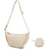 GoPaw Borsa a Mezzaluna da Donna in Nylon con Tracolla Regolabile, Cerniera e Design a Gnocchi