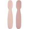 BÉABA, Set Di 2 Cucchiaini Prima Età, Cucchiaini In Silicone, Posate Per Bambini, Dai 4 Mesi, Forma Ergonomica, Diverse Texture, Manico Ergonomico, Zucchero filato/Marshmallow