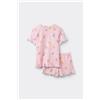 Tezenis Pigiama Corto Cotone Stampa Gelati Bimba Bambina Rosa