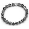 DUR Bracciale con diaspro grigio, ematite e argento Sterling 925, design elegante con pietre naturali, dimensioni: 6 mm x 190 mm, A1607.16, 6 mm x 190 mm, Argento sterling, ematite