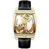 Ourui Orologi Da Polso,Orologio Da Uomo D'Affari Di Moda Orologio Meccanico Automatico Completamente Vuoto Creativo, Cassa In Oro Con Cintura Nera