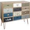 Tomasucci Kijo Cassettiera, 12 Cassetti, Legno, Multicolore, 113x40x95 cm