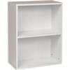 furni24 Libreria larga con 2 scomparti, in legno, a cubi, bianco, 60 x 31 x 77 h